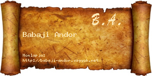 Babaji Andor névjegykártya